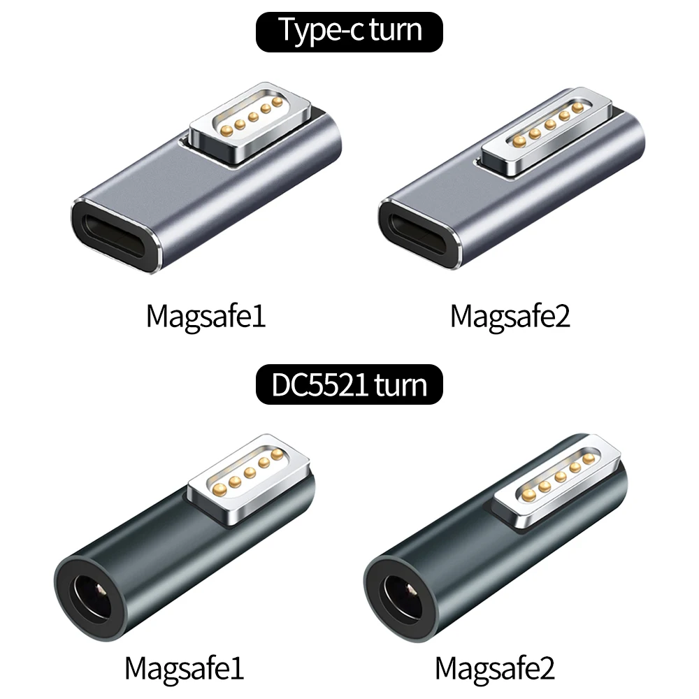Mới LED Xách Tay Hợp Kim Nhôm PD Nhanh Sạc Chuyển Đổi Loại-C Đến Magsafe2 Adapter Cho Macbook Air/Pro điện Thoại Thông Minh