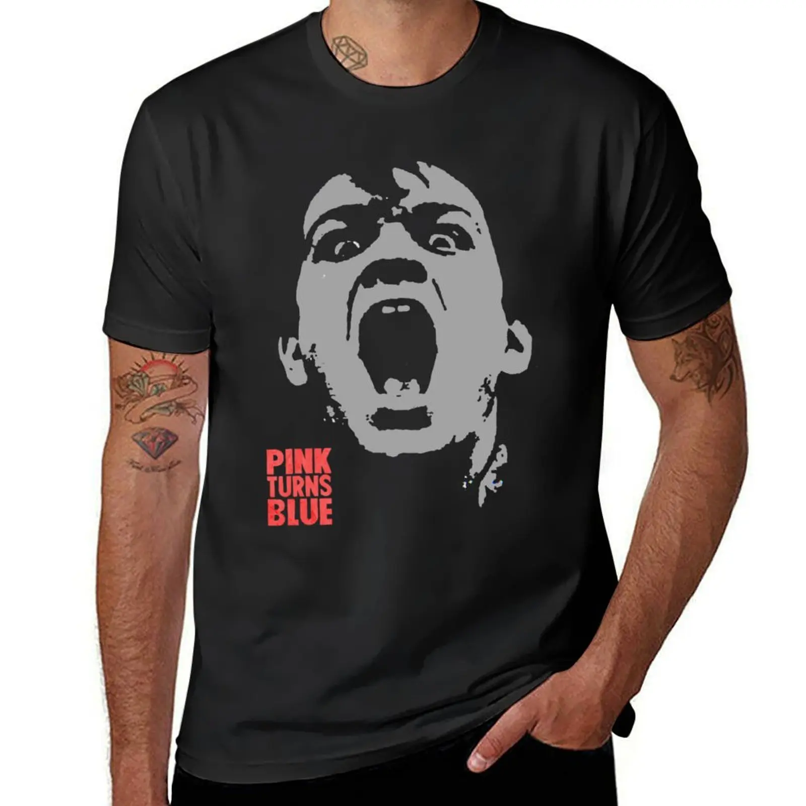 Roze Wordt Blauw T-Shirt Sportfans Douane Vintage T-Shirts Voor Mannen Katoen