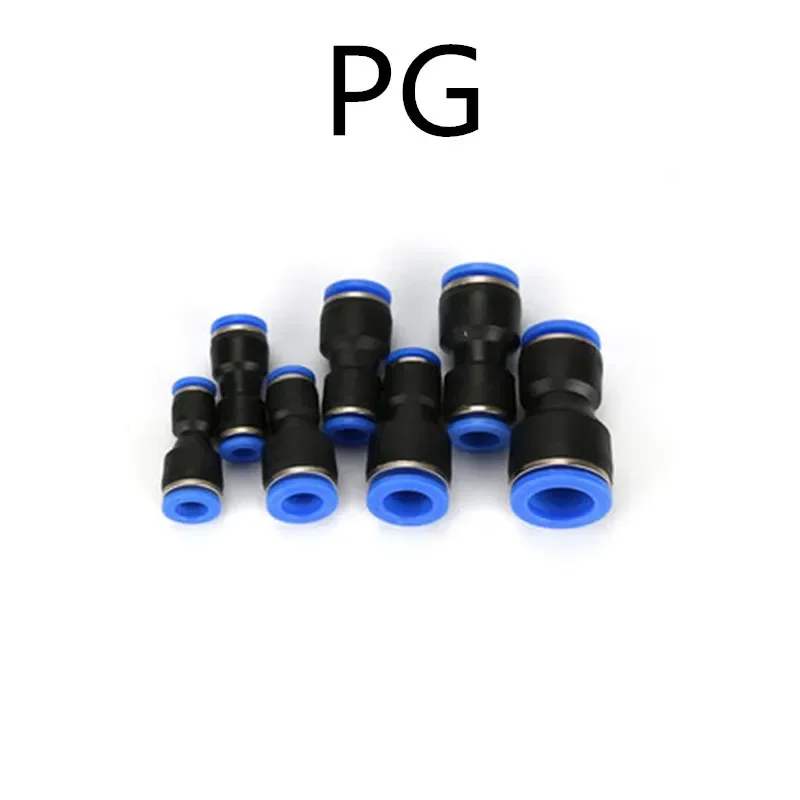 Pneumatic Fitting Tube Connector Fittings Air Quick Water Pipe Push In Hose Quick Couping 4mm 6mm 8mm 10mm 12mm PU PG image 5