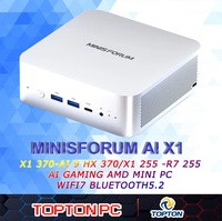 MINISFORUM AI X1 370 255 Mini PC AMD Ryzen AI 9 HX 370 R7 255 OCuLink 2*USB4 Built-in Dual Speaker Gaming Desktop Computer WiFi7