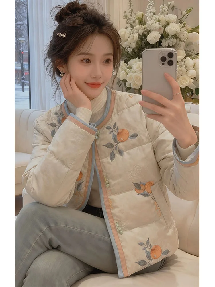 

Unique Sli Chinese National Sle Cotton Jaet Women Winter Loose Casual Warm Cotton Coat Interlined Outerwear