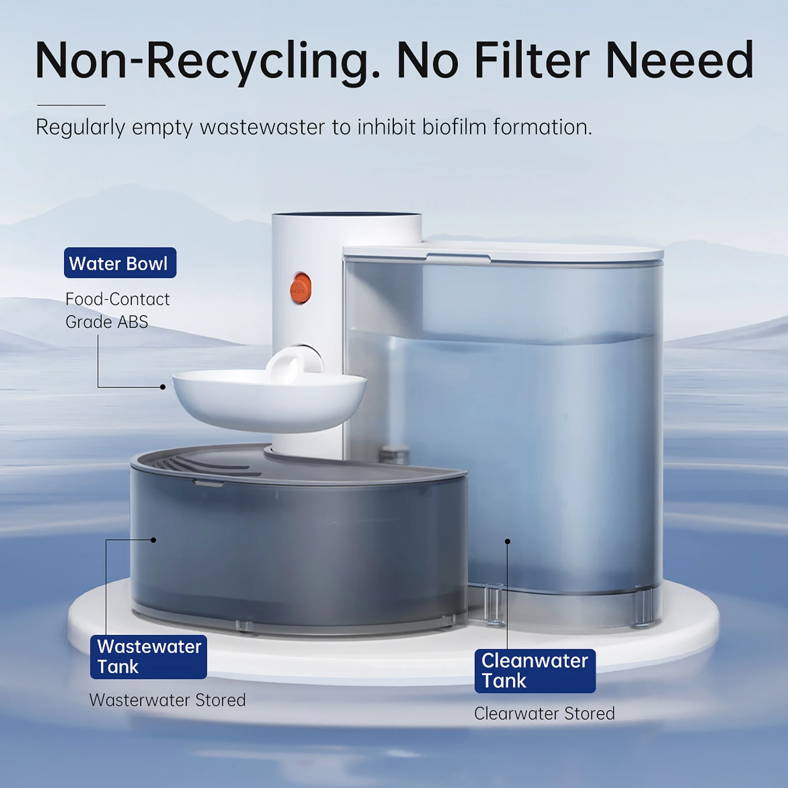 Smart Wireless cat Water Fountain Rechargeable, Large Capacity, Silent automatic drinking fountain,environmentally friendly 3