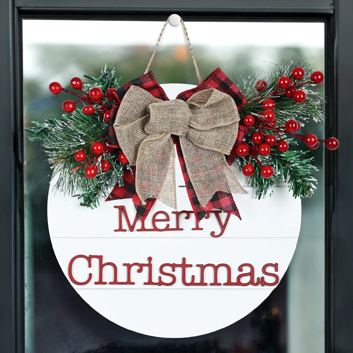 1.6 pollici. X 10 yds. Nastro natalizio in tela naturale rossa, per artigianato fai-da-te, decorazioni per la casa, (confezione da 4)