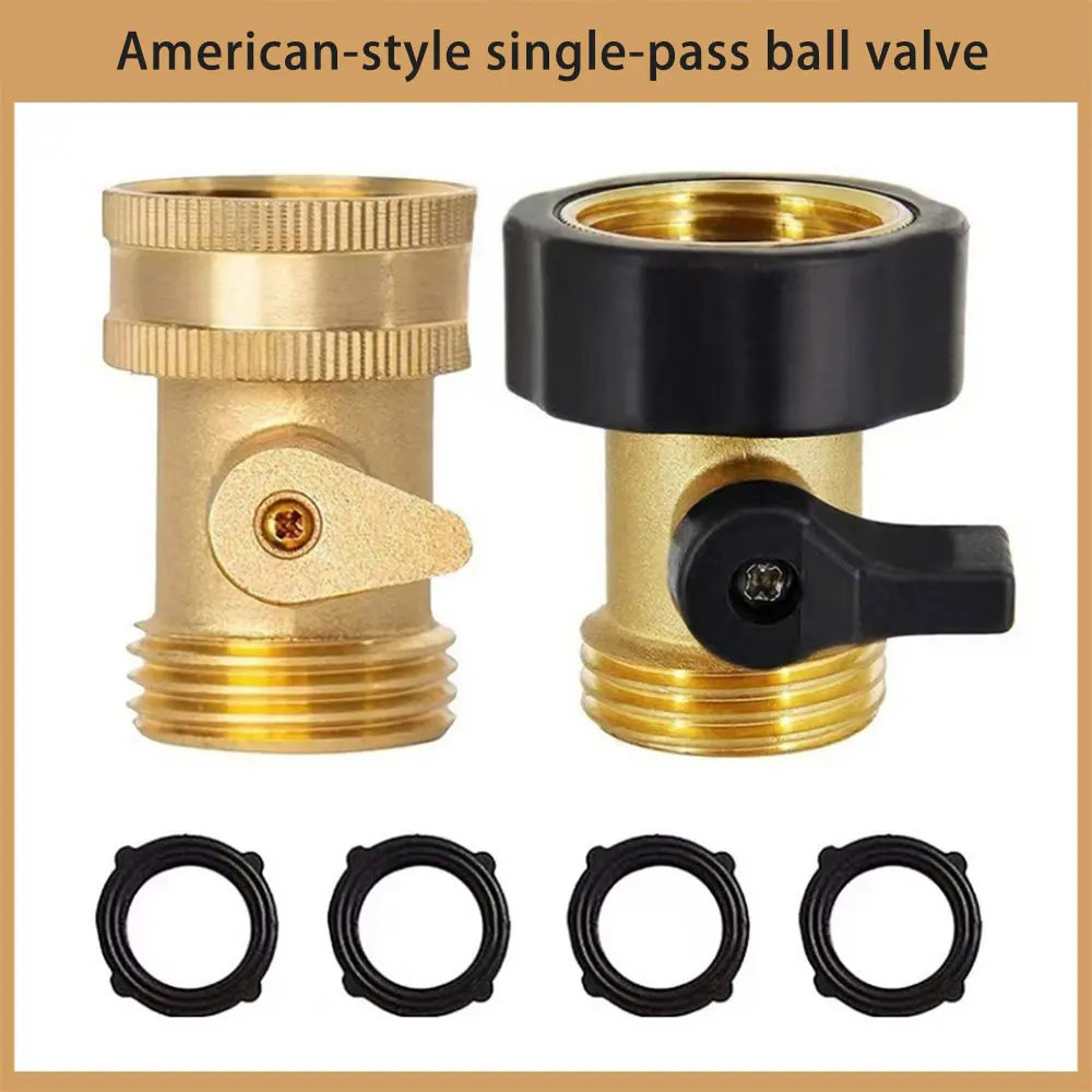 American Style Garden Hose Shut‑off Ball Valve Solid Brass Water Flow Control Switch for Lawn Irrigation Hose Connector
