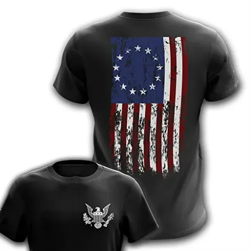 Retro Betsy Ross Patriotic USA Flag 2nd Amendment T-Shirt 100% Cotton O-Neck Summer Short Sleeve Casual Mens T-shirt Size S-3XL