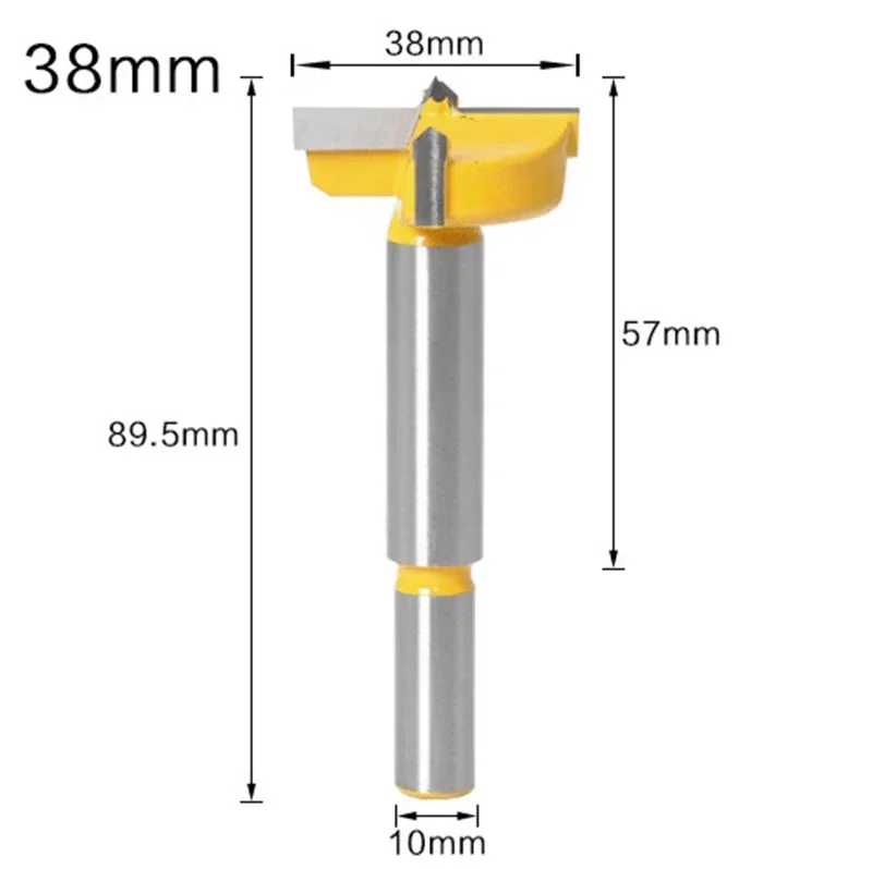 1PC 38mm-60mm Forstner Tips Woodworking Tools Hole Saw Cutter Hinge Boring Drill Bits Round Shank Tungsten Carbide Cutte