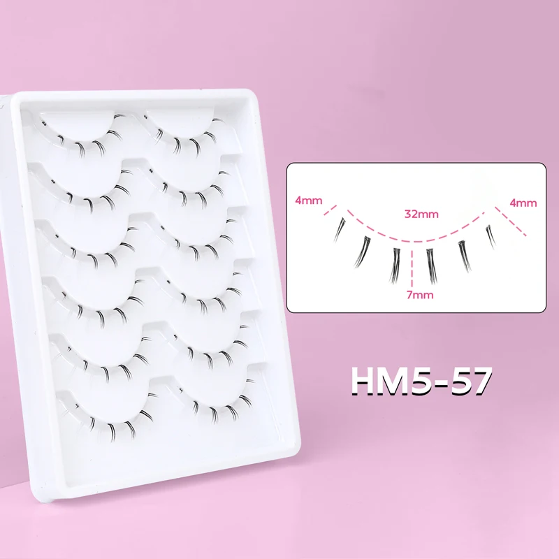 10 Paar untere Wimpern, Packung unter den Wimpern, weiche untere Wimpern, 100 % handgefertigt, transparentes Band, Manga-Unterwimpern, Make-up-Tools – Detail 18