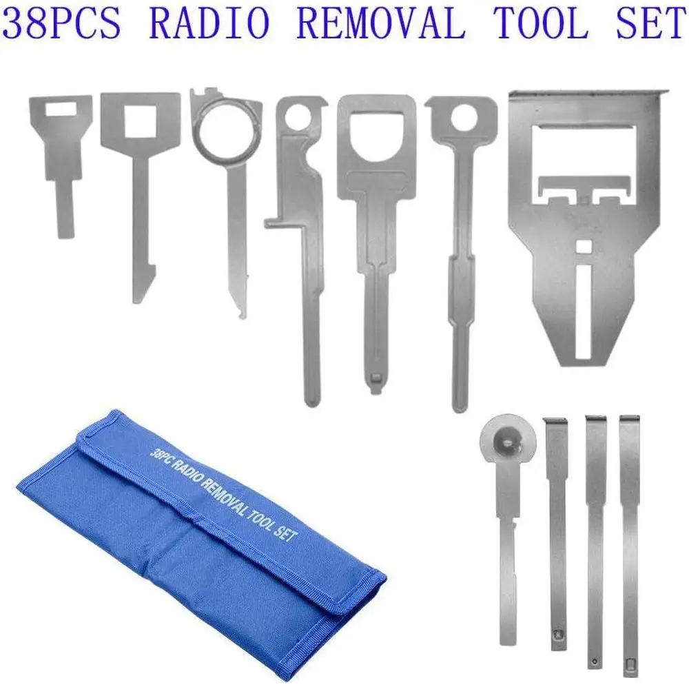 38 PCS Trim Removal Tool Set Car Stereo Release Radio Removal Keys Tool Kit CD Head Unit Auto CD disassembly tool Universal