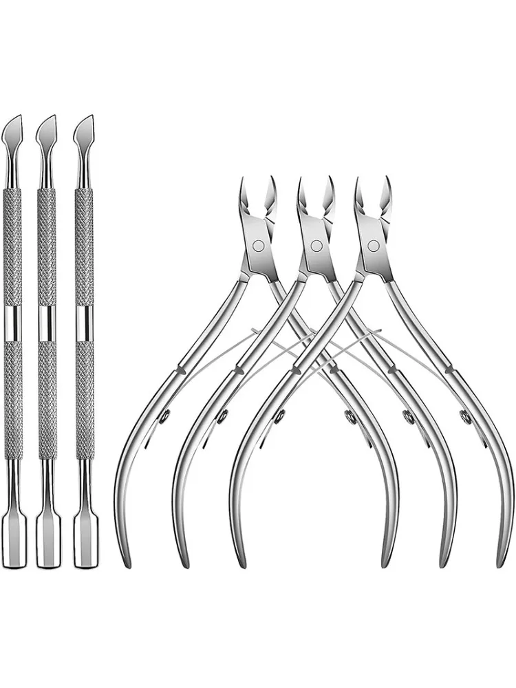Coupe-ongles professionnel en acier inoxydable, ciseaux, pince à cuticules multifonctionnelle, conception ergonomique pour manucure, 1/2/4/6 pièces