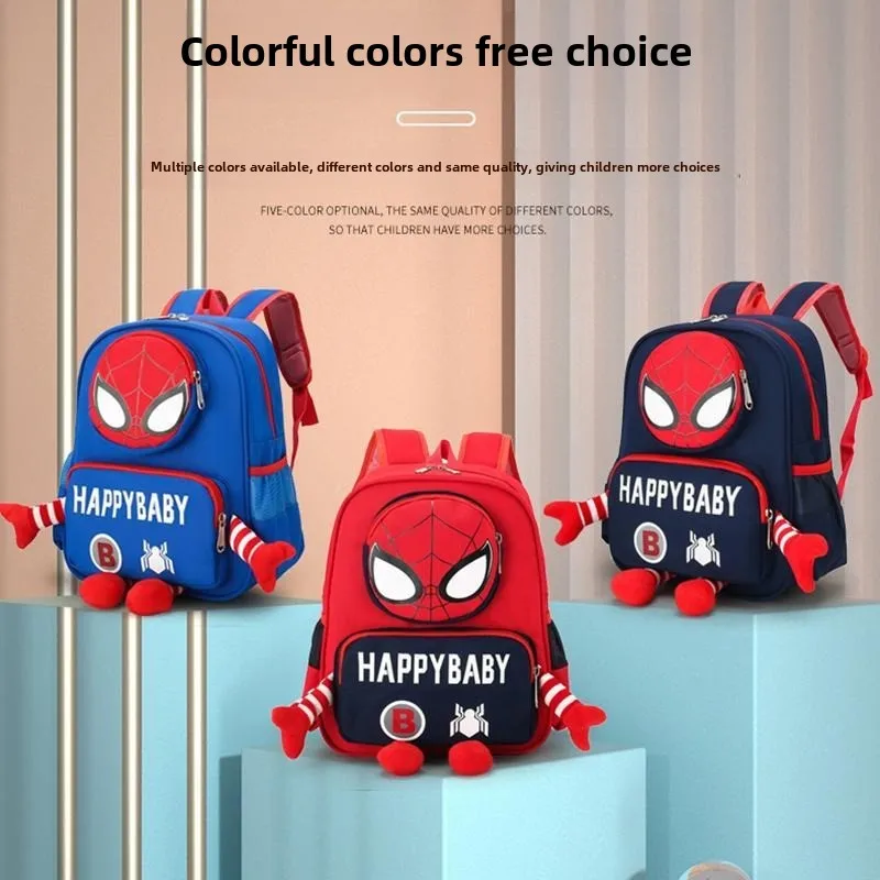 Marvel Comic muñeca de dibujos animados Spider-Man bolso escolar bolsa de almacenamiento de juguetes jardín de infantes niño creativo lindo mochila de salida regalo de cumpleaños