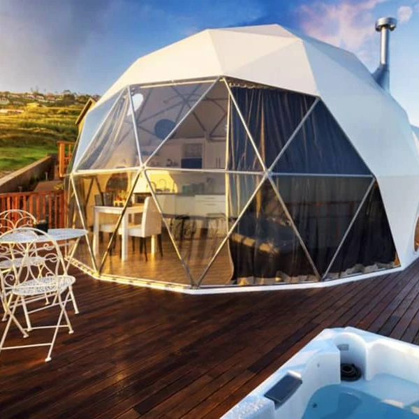 

Waterproof 6-8 Person Outdoor Anti-mildew Event Hotel Camping Geodesic Glamping Dome House Tent with PVC Cover