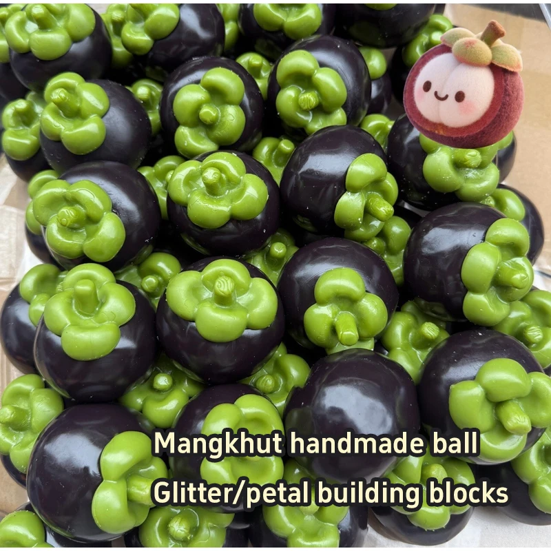 Creative Mangosteen Squishy Fidget Toy Building Block Filling No rebound Squeeze Toy ASMR Sensory Anti Stress Toys for Adults