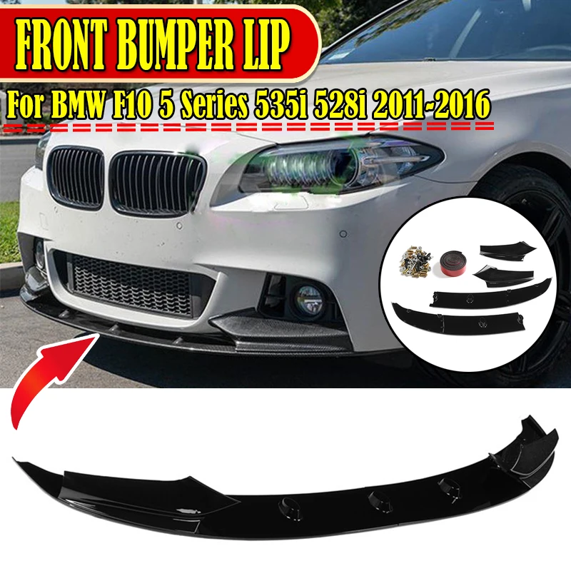 

New 4x Car Front Bumper Lip Diffuser Splitters Body Kit Aprons Cover Guard Trim For BMW F10 5 Series 535i 528i M Sport 2011-2016