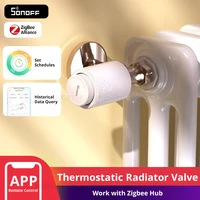 SONOFF-válvula termostática para radiador TRVZB, actuador de termostato inteligente TRV Zigbee, Control de calentador de temperatura, compatible con Alexa ZHA 2mqtt