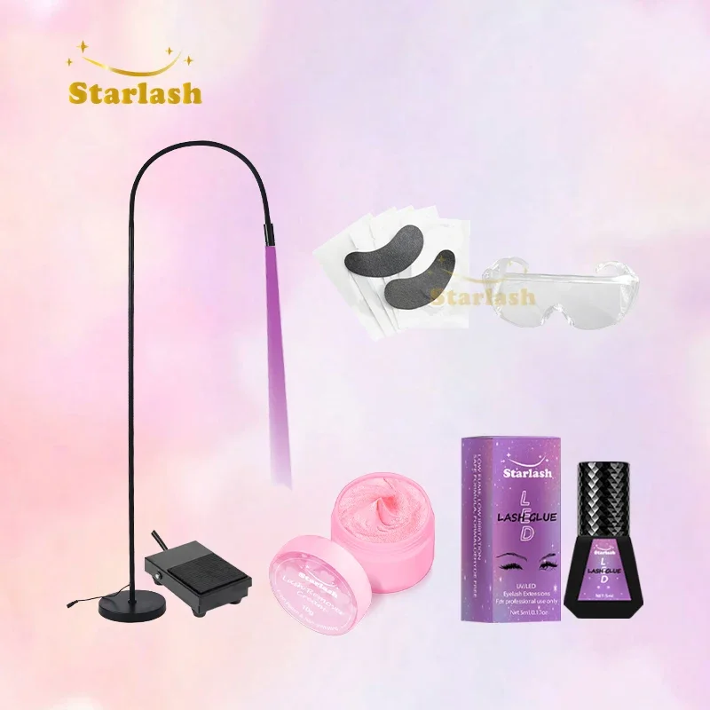 Hot Sell LED light adhesive kit curing lamp UV lamp Stand Type Eyelash Extension UV LED Lamp with foot pedal