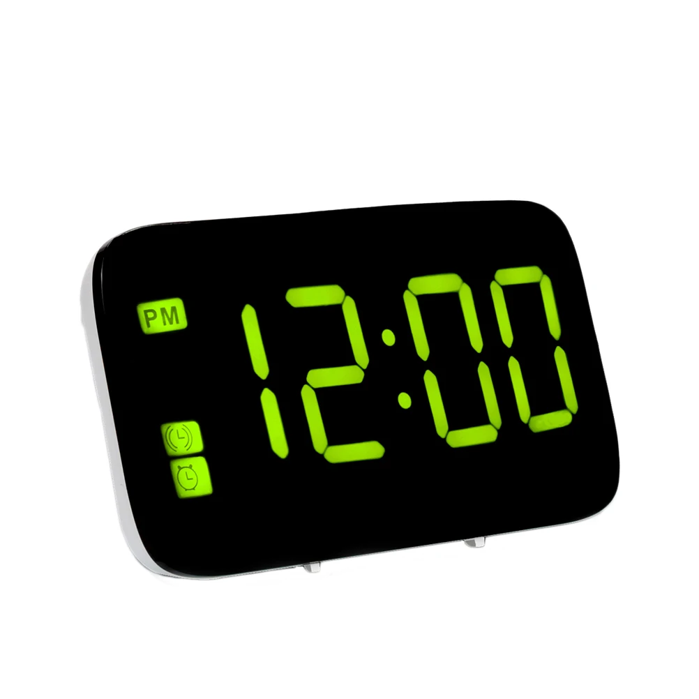 

LED USB Port Large Screen Mute Digital Alarm Clock Multi-function Alarm Clock No Included(Green)