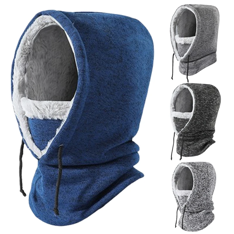 Thermal Sherpa Fleece Hood Ski Mask Winter Balaclava for Cold Weather Clearance Windproof Cycling Warm Hood Cover Hats Scarf