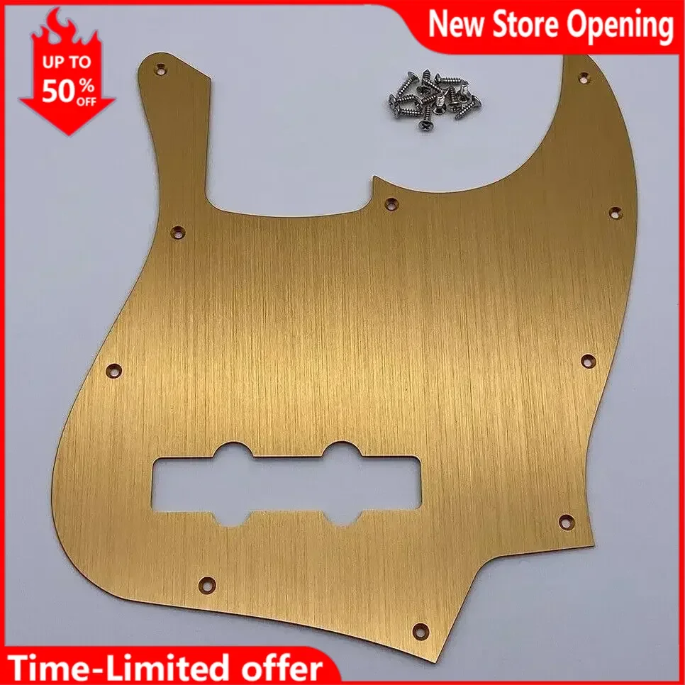 10-Hole Aluminum Anodized Jazz Bass Pickguard with JB Control Plate for 4-String American Standard J Bass Guitar Scratch Plate