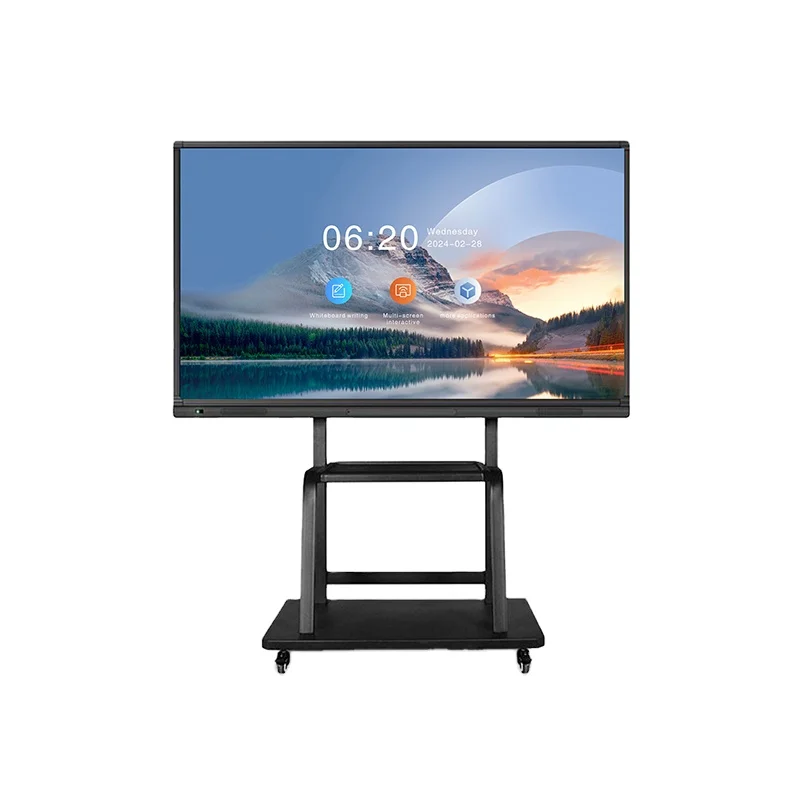 

75" Interactive Whiteboard Tablet 4K UHD 20-Touch Point Intel Core I3/i5/i7 Android/Windows OS for Enterprise Conference