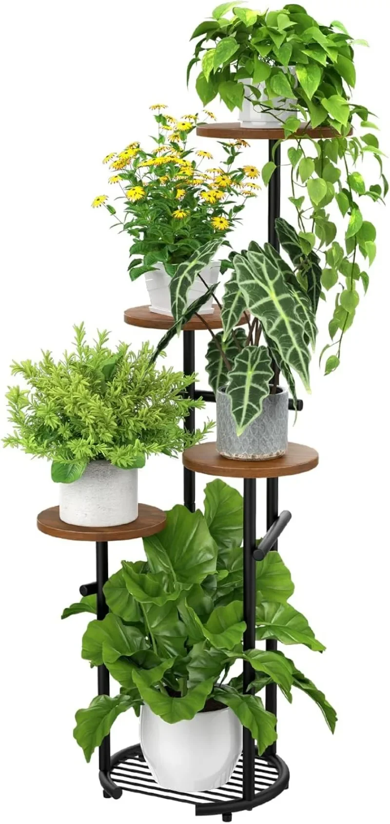 5 Tier Metal Plant Stand Indoor， Plant Shelf, Corner Shelf Flower Pot Stand for Outdoor Plant Stand for Living Room Balcony