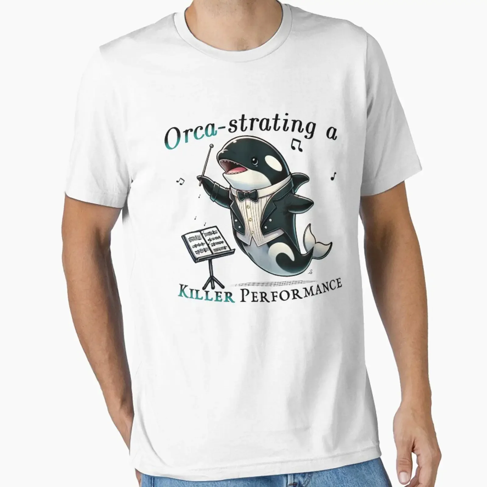 Orca strating a Killer Performance Funny Conductor Whale Art Essential T Shirt vintage Washed Breathable graphic Stylish