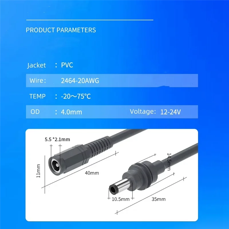 

B04B-For Starlink Mini DC Male To Female Adapter Cable Short Cable DC Power Extension Cable For Starlink Mini