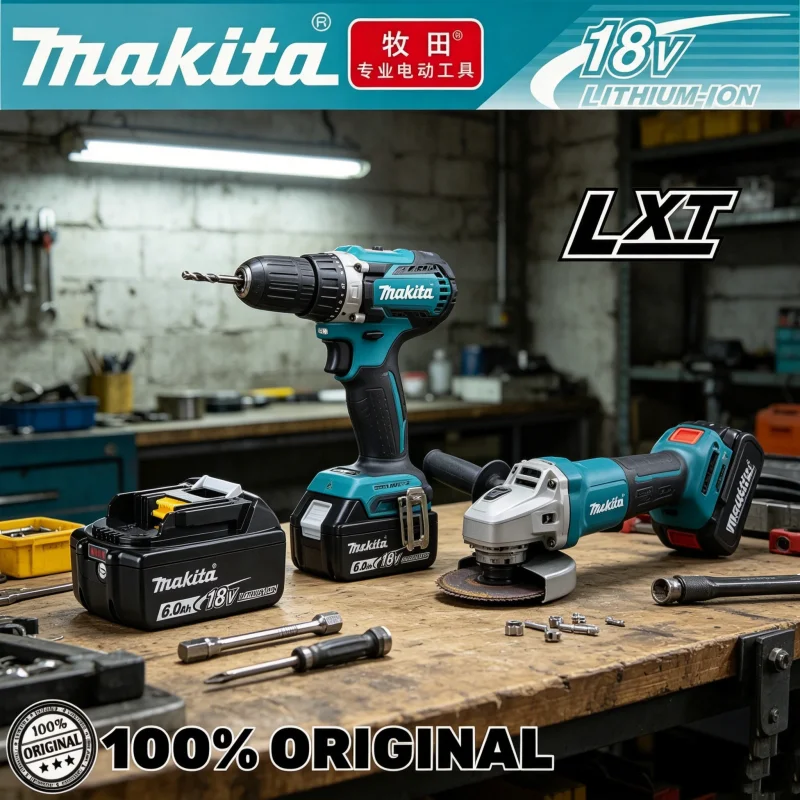 Genuine Makita 18V 6.0Ah battery with charger set for Makita 18V power tool DDF487 DTW700 GBA404 DUC150Z DHR183Z