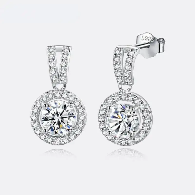 

JoiasHome 925 Sterling Silver 1CTTW Moissanite Stud Earrings Women Luxury Fine Jewelry Wholesale Free Shipping