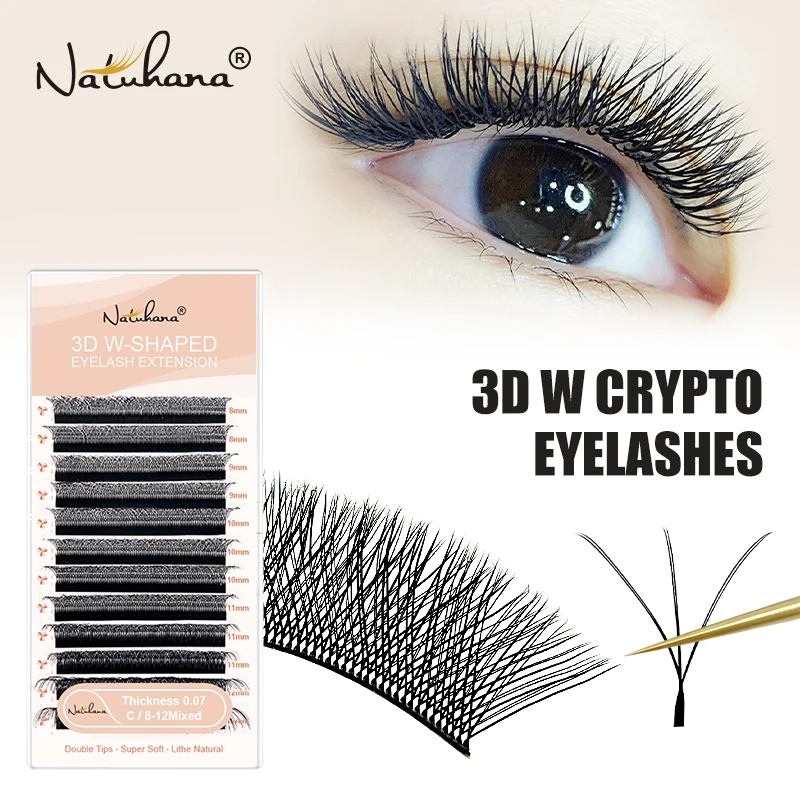 NATUHANA 3D Clover Premade Volume Lashes Czarne Rzęsy w Kształcie W Russian Volume Przedłużane Rzęsy Łatwe do Tworzenia Kępek dla Profesjonalnych Salonów — zdjęcie 4