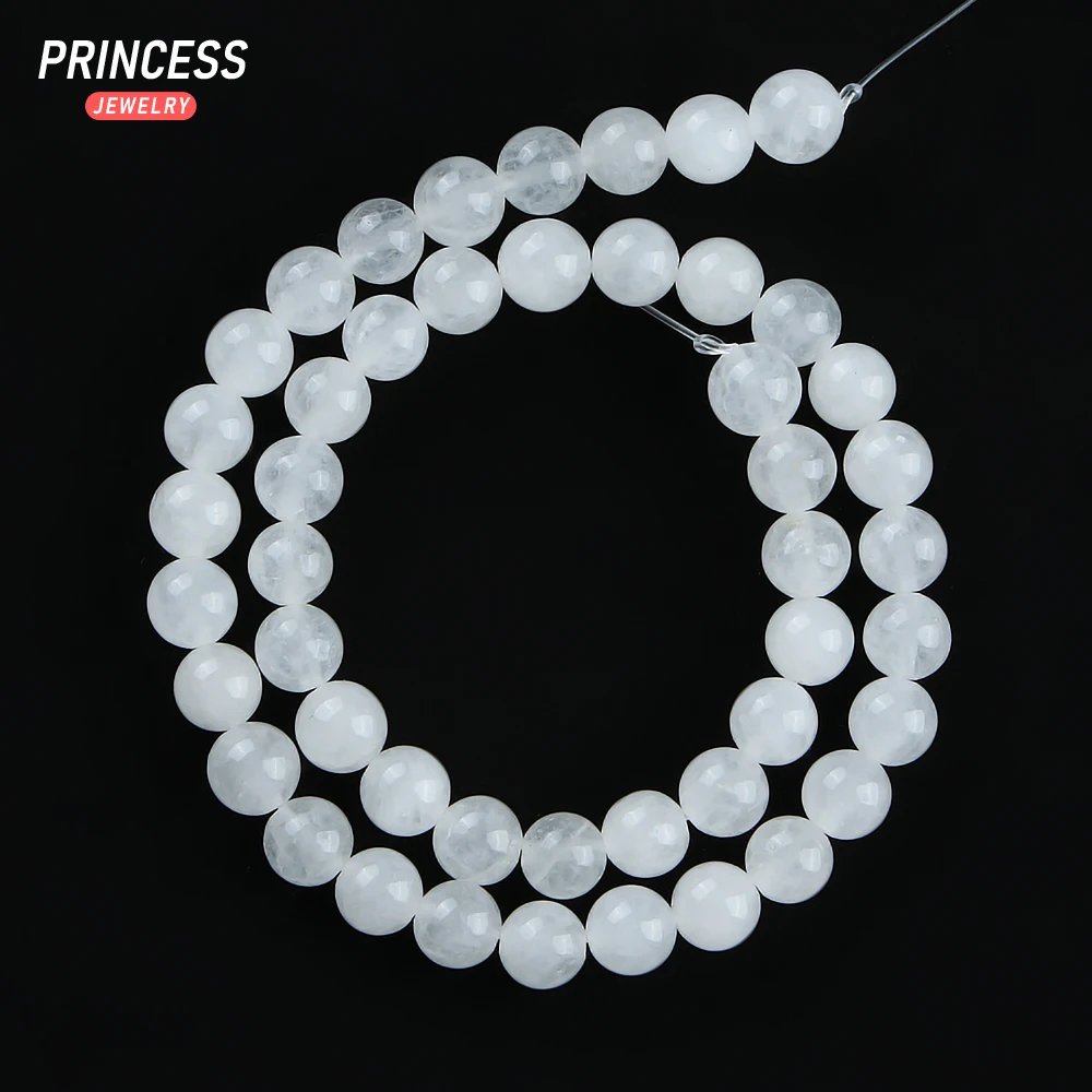 Natural Angola White Crystal Milky Quartz Beads para Fazer Jóias, DIY Pulseira e Colar Acessórios, A ++, Atacado