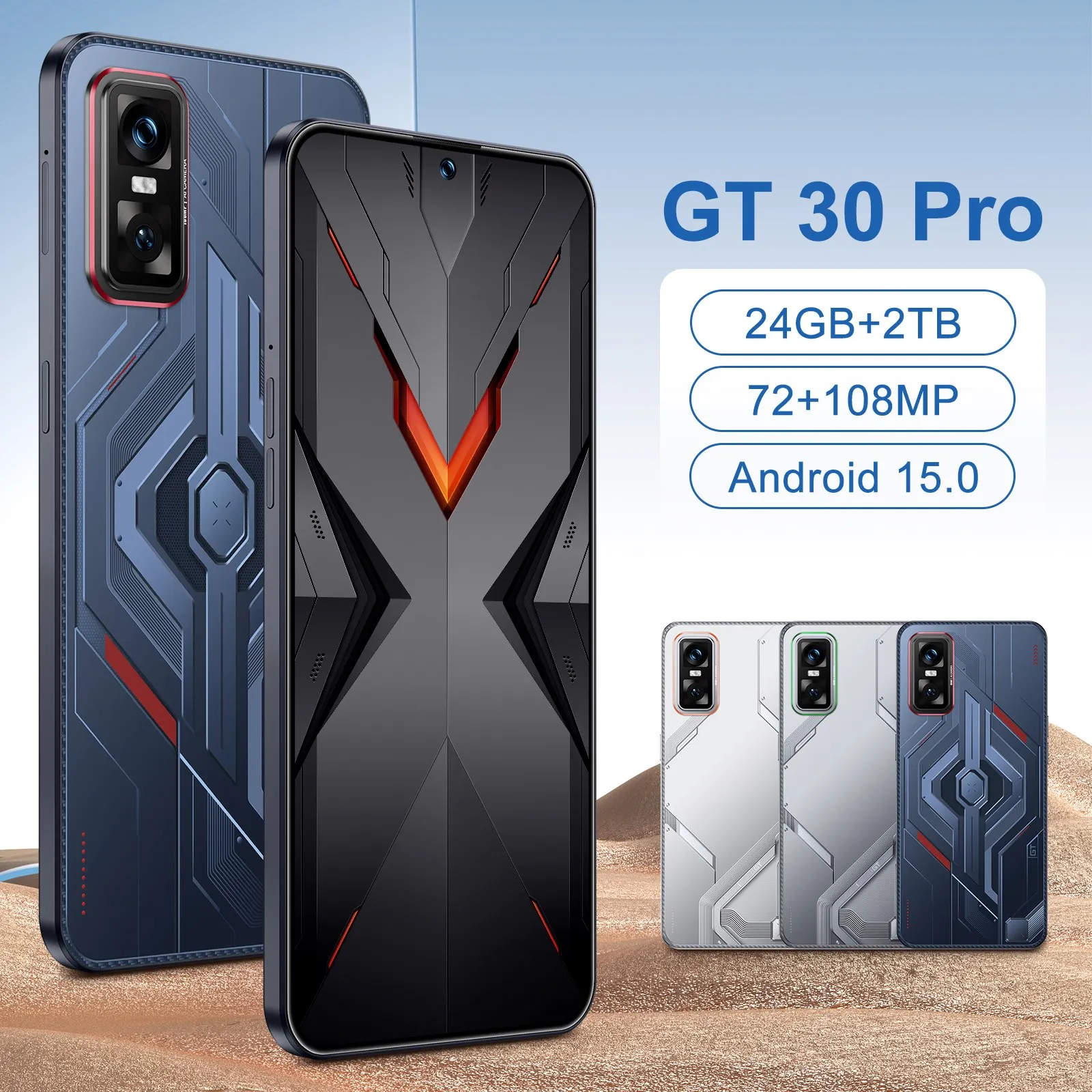 

ГОРЯЧИЙ 2025 Новый GT 30 Pro 7.3HD Global Edition, оригинальная смарт-двойная карта, аккумулятор 7800 мАч, функция распознавания лиц