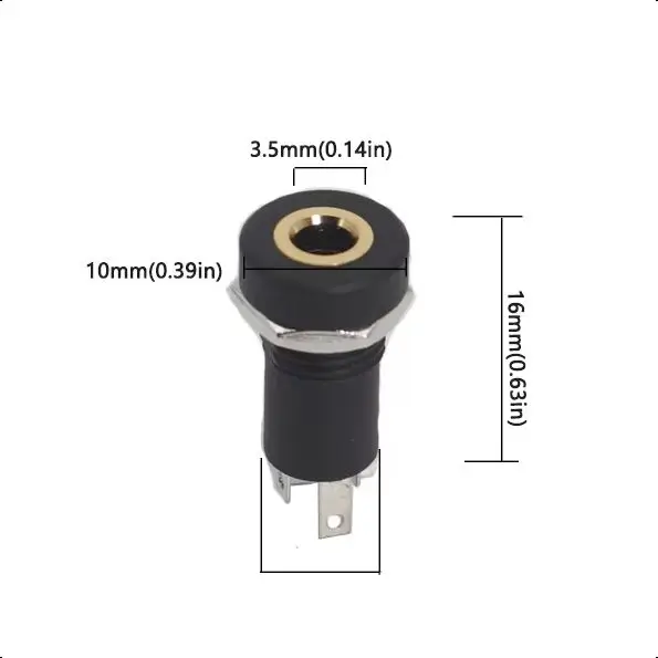 【10-1PCS】3.5mm 3 Pole Audio Jack Socket Female Stereo Connector Solder Panel Mount With Nuts 3.5 Headphone Jack PJ-392A 3Pin
