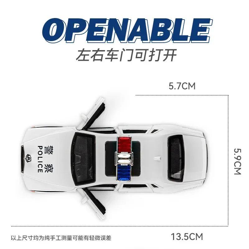 1:36 Scale Rolls-Royce Phantom Police Car Diecast Alloy Pull Back Car Collectable Toy Gifts for Children