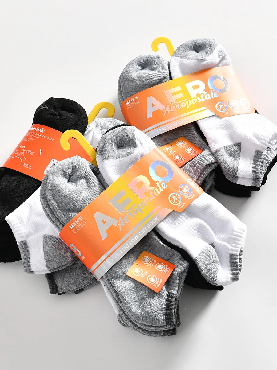 

Men's Sport Socks Absorb Sweat Breathable Elastic Cotton Loop Bottom Short Tube Socks Comfortable All Season Basic Color