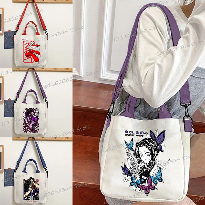 

Женская сумка через плечо Demon Slayer Kimetsu No Yaiba, квадратные сумки-тоут с принтом, детские студенческие сумки-мессенджеры с героями мультфильмов, сумка через плечо