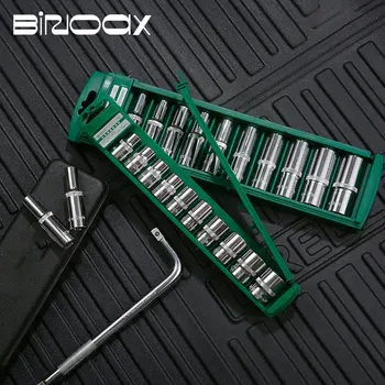 Jeu de têtes de clé à douille hexagonale 1/4 3/8 1/2, douille courte et longue, écrou profond, manchon de pilote, extrémité de clé, outil à cliquet avec support