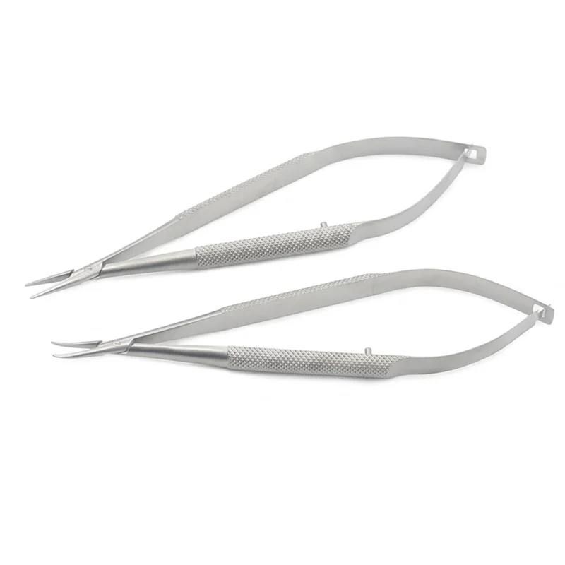 4pcs/set Ophthalmic Microsurgical Instruments 12.5cm Scissors Needle Holders Tweezers Stainless Steel Surgical Tool