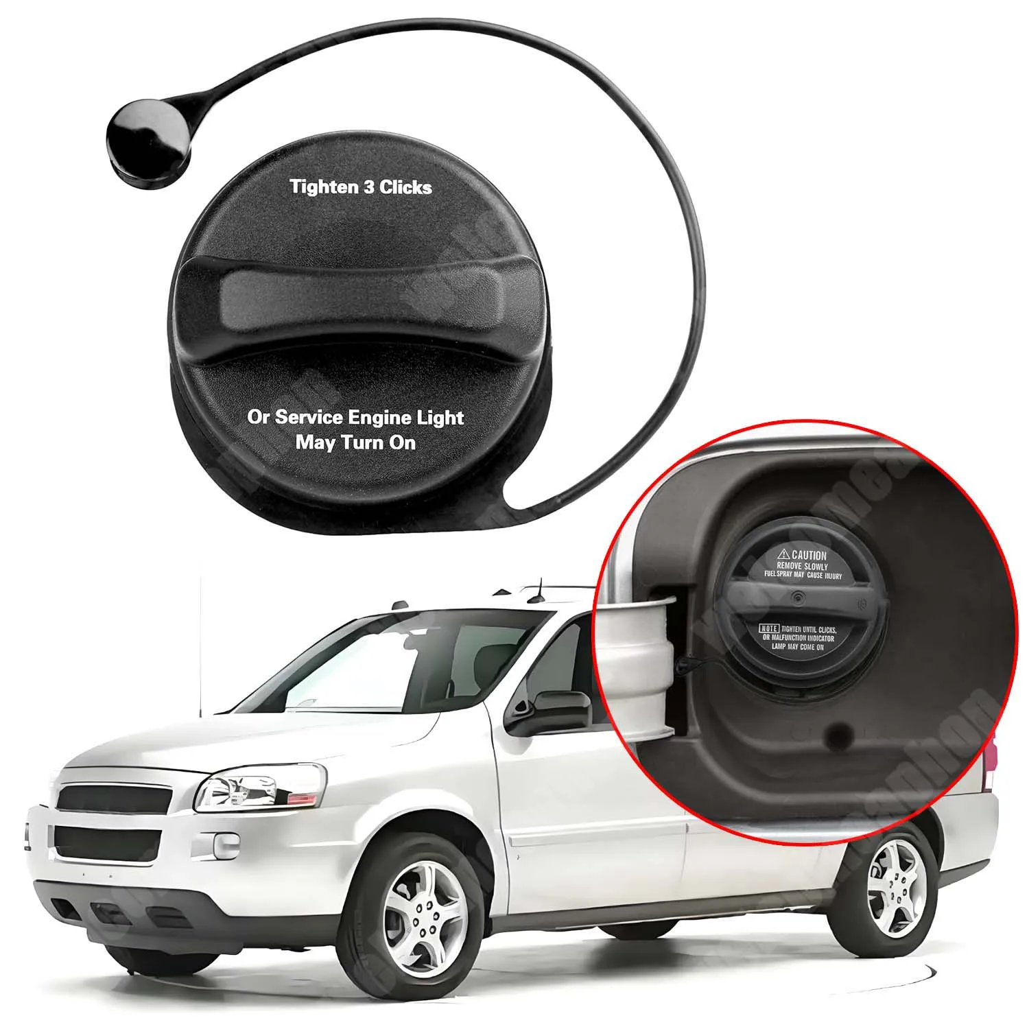 Para Chevy Uplander 2005-2008 ABS plástico a prueba de fugas sello cubierta de puerta de combustible cubierta de tapa de llenado de tanque de combustible