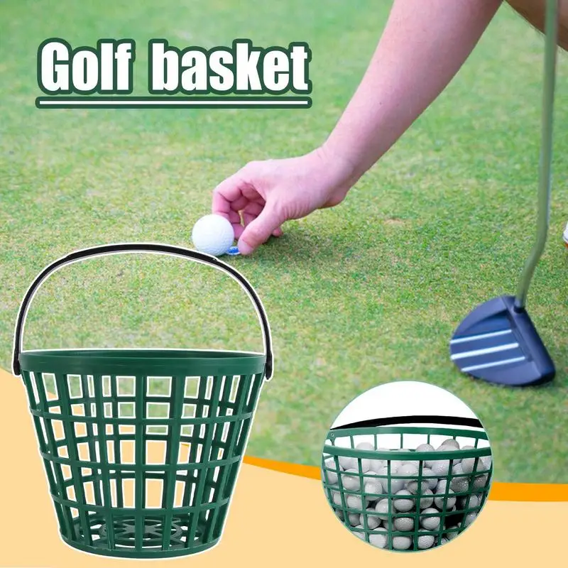 Keranjang Golf untuk Bola Kapasitas Besar Keranjang Bola Golf Dapat Ditumpuk Wadah Portabel dengan Pegangan Tempat Penyimpanan Hemat Ruang untuk