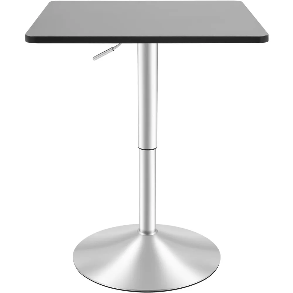 Bar Table,Square Bar Table Pub Drinks Cafe Modern Table Adjustable Height 360°Swivel Tall Cocktail Tables Bistro Table