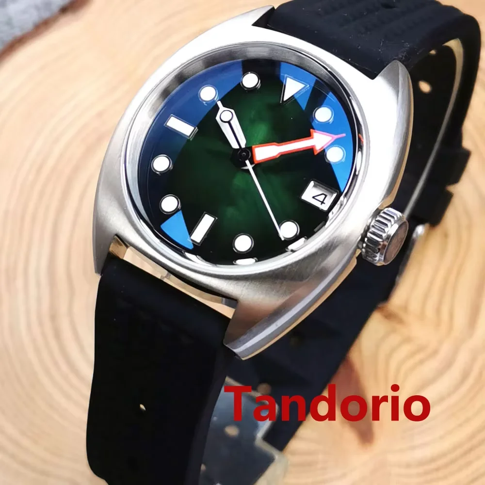 

Tandorio 36mm 20ATM AR Double Domed Sapphire Glass Miyota 8215 PT5000 Military Automatic Diving Men Watch Waffle Strap Luminous
