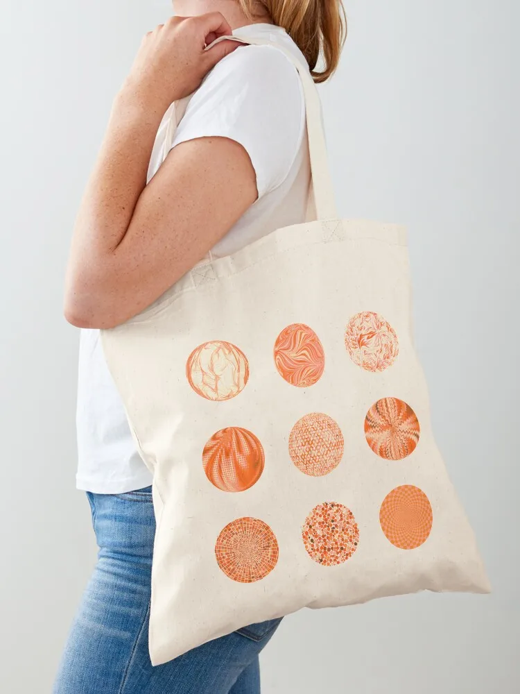 

Orange Geometric Circles Pack Tote Bag Handbags women eco pack reusable shopping bag Women bags
