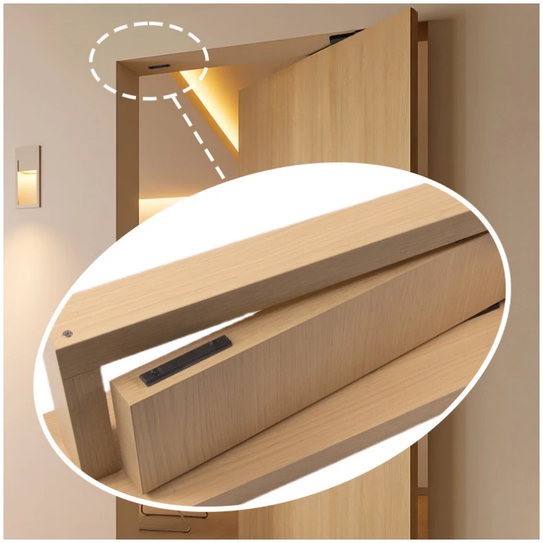 No Groove Pivot Door Magnetic Limit Stop Top Mounted Anti Misalignment Double Swing Doors Strong Magnet Hardware For Interior289