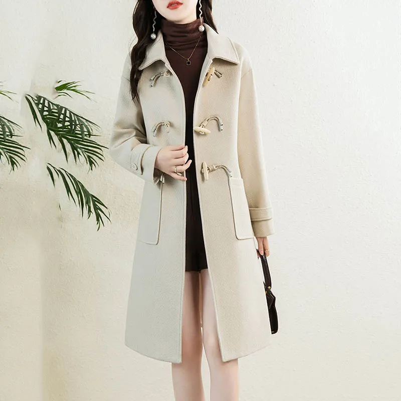 Mode Waoolen Mantel frauen Herbst Und Winter Windjacke 2022 Neue Retro Britischen Stil Dünne Lose Lange Kaschmir Mantel WomenTide