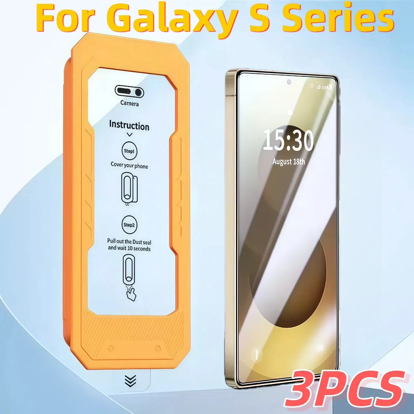 

3Pcs Galaxy S26 S25 S24 Ultra Plus Edge Tempered Glass Screen Protector 9H Hardness No Dust Fingerprint Proof Mobile Accessories