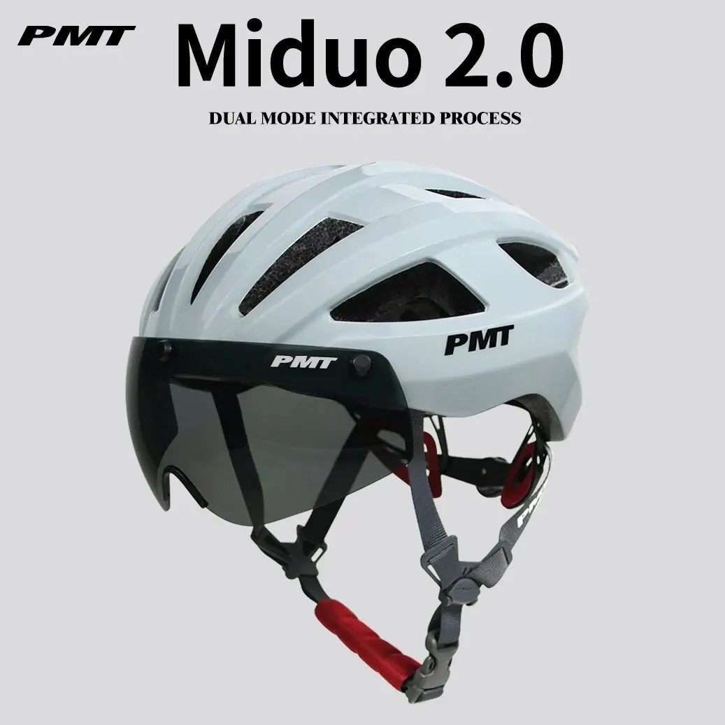 PMT Miduo 2.0 Bicycle Helmet Ultralight Racing Hat Breathable Comfortable Cycling With Magnetic Windproof Lenses Safety Helmet