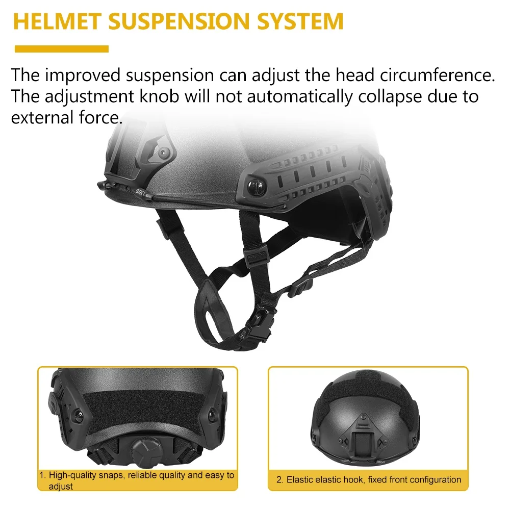 BOOIU خوذة تكتيكية سريعة MH كبيرة الحجم للحياة الحقيقية كرات الطلاء الرياضة في الهواء الطلق الصيد الرماية خوذة الباليستية العسكرية #5