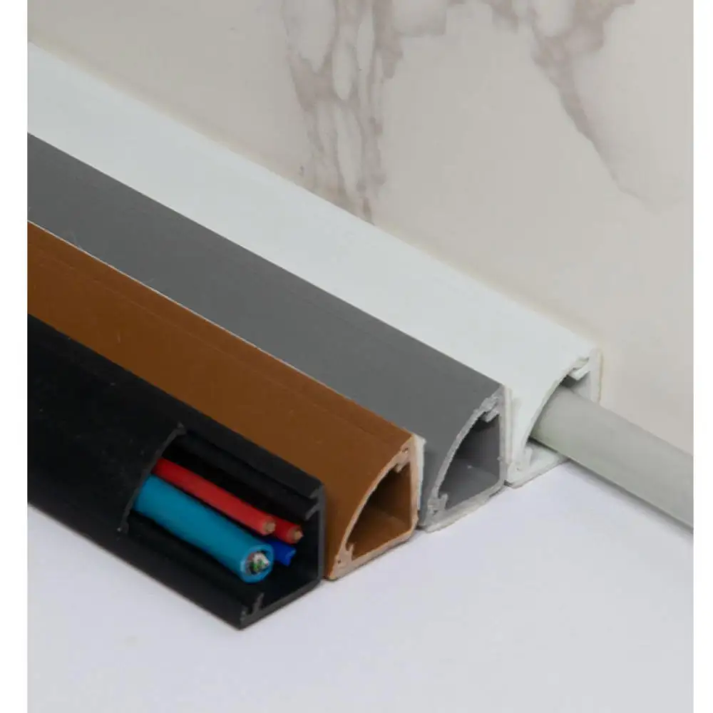 PVC Corner Cable Raceway Wall Wire Management Strip Decorative Molding Floor Trim Cover Organizer For Neat Home Wiring