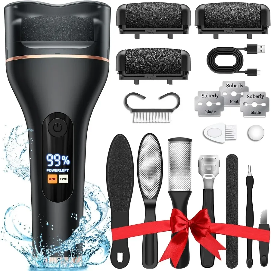 

Rechargeable Portable Electric Callus Remover for Feet with 16in1 Foot Care Kit: Professional Pedicure Tool for Removing Dead S