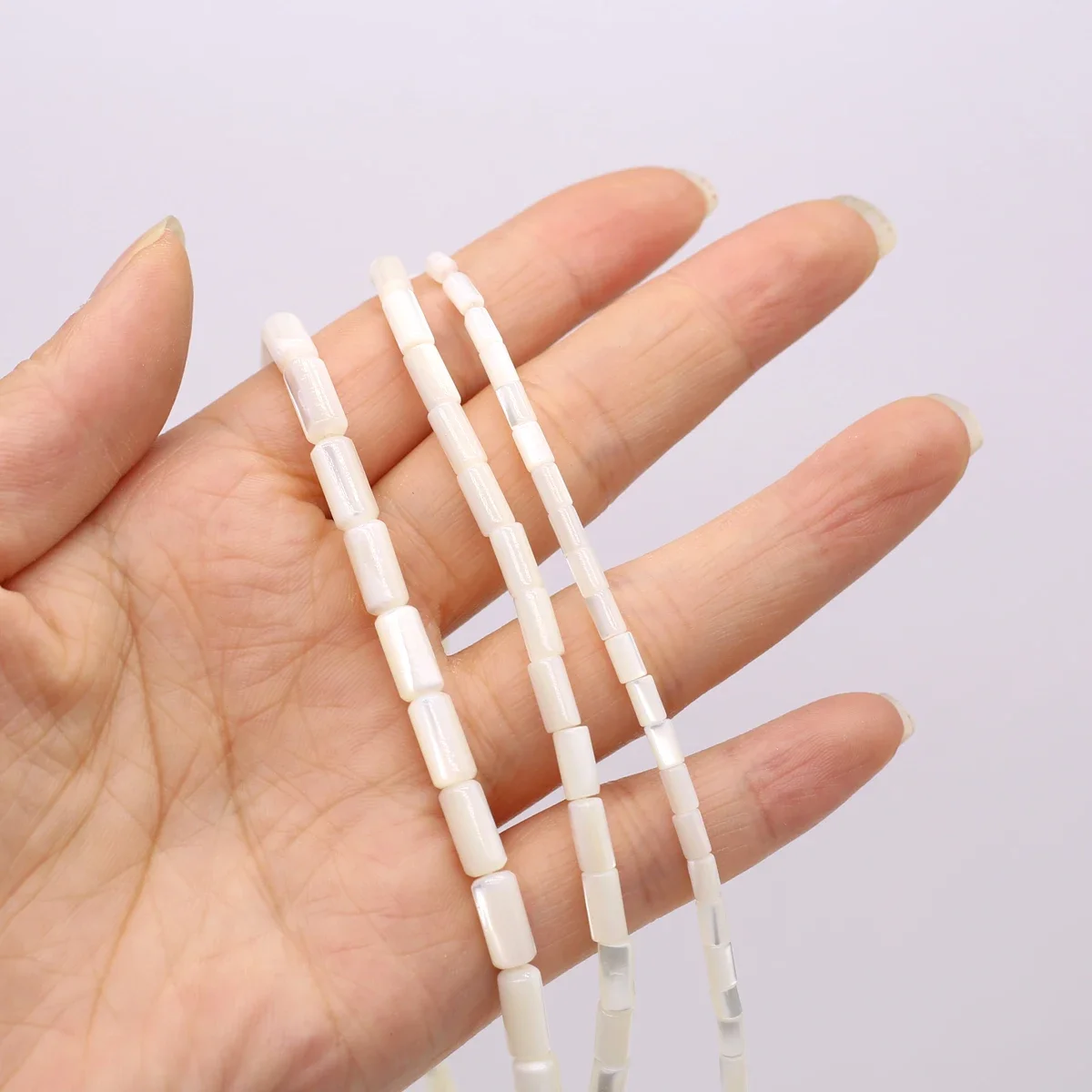 Natural Freshwater Shell Cylindrical Bracelet Beaded White Delicate Spacer Beads Jewelry Making DIY Necklace Bracelet Accessorie